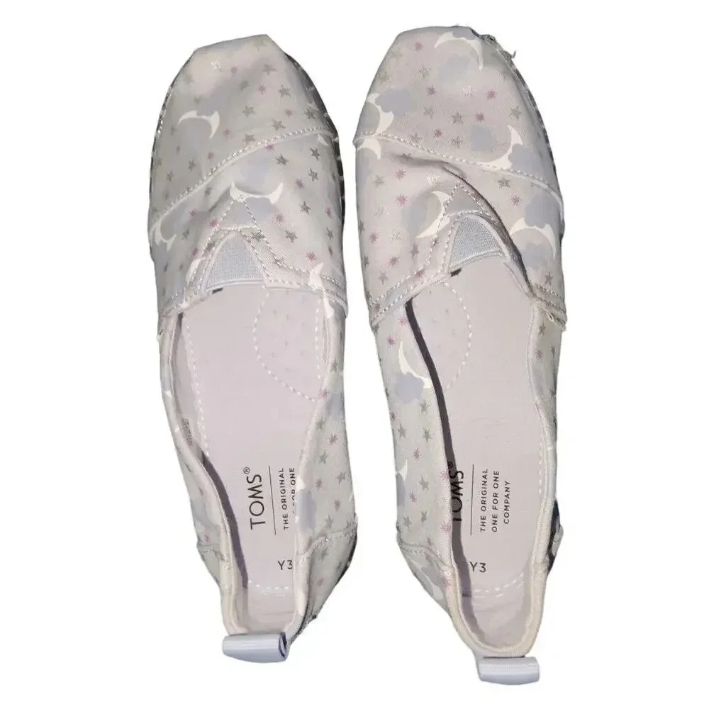 Toms Girls' Alpargata Classic Starry Sky Slip on Arctic Ice Foil Canvas Shoes